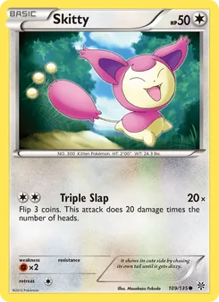 Skitty — Plasma Storm #109, 2013. Illustrated by Masakazu Fukuda.