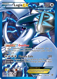 Lugia-EX — Plasma Storm #134, 2013. Illustrated by Toyste Beach.