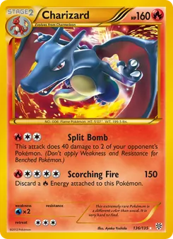 Charizard — Plasma Storm #136, 2013. Illustrated by Ayaka Yoshida.
