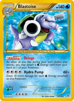 Blastoise — Plasma Storm #137, 2013. Illustrated by Ayaka Yoshida.