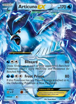 Articuno-EX — Plasma Storm #25, 2013. Illustrated by Toyste Beach.