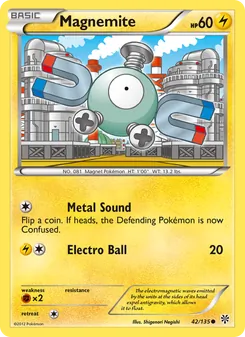 Magnemite — Plasma Storm #42, 2013. Illustrated by Shigenori Negishi.