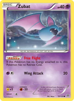 Zubat — Plasma Storm #53, 2013. Illustrated by Mizue.