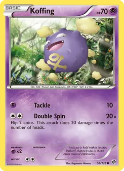 Koffing — Plasma Storm #56, 2013. Illustrated by Kagemaru Himeno.