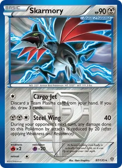 Skarmory — Plasma Storm #87, 2013. Illustrated by 5ban Graphics.