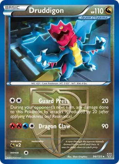 Druddigon — Plasma Storm #94, 2013. Illustrated by 5ban Graphics.