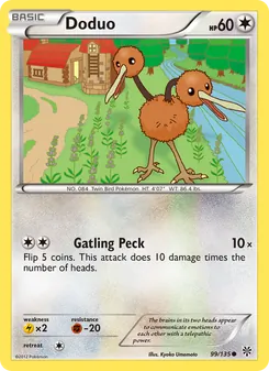 Doduo — Plasma Storm #99, 2013. Illustrated by Kyoko Umemoto.