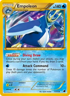Empoleon — Plasma Freeze #117, 2013. Illustrated by Ayaka Yoshida.
