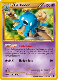 Garbodor — Plasma Freeze #119, 2013. Illustrated by Ayaka Yoshida.