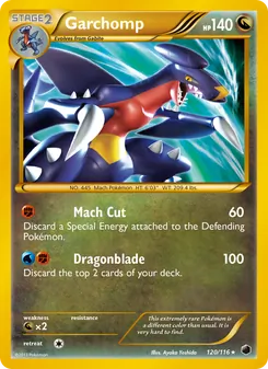 Garchomp — Plasma Freeze #120, 2013. Illustrated by Ayaka Yoshida.