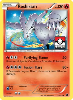 Reshiram — Plasma Freeze #17, 2013. Illustrated by Shin Nagasawa.