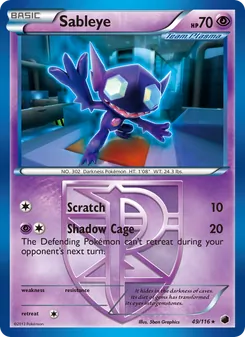 Sableye — Plasma Freeze #49, 2013. Illustrated by 5ban Graphics.