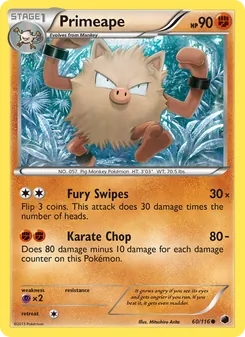 Primeape — Plasma Freeze #60, 2013. Illustrated by Mitsuhiro Arita.
