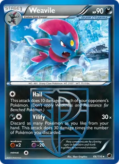 Weavile — Plasma Freeze #66, 2013. Illustrated by 5ban Graphics.