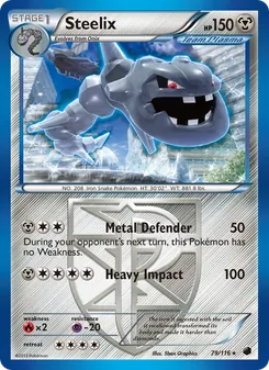 Steelix — Plasma Freeze #79, 2013. Illustrated by 5ban Graphics.