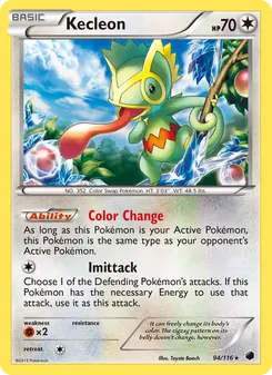 Kecleon — Plasma Freeze #94, 2013. Illustrated by Toyste Beach.