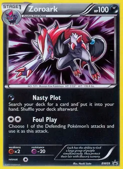 Zoroark — BW Black Star Promos #BW09, 2011. Illustrated by Naoki Saito.