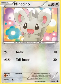 Minccino — BW Black Star Promos #BW13, 2011. Illustrated by Atsuko Nishida.