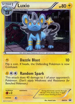 Luxio — BW Black Star Promos #BW34, 2011. Illustrated by Naoki Saito.