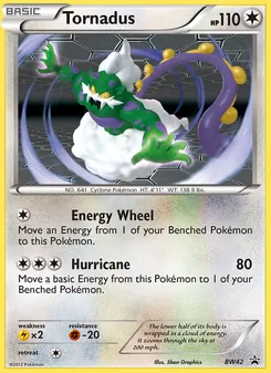 Tornadus — BW Black Star Promos #BW42, 2011. Illustrated by 5ban Graphics.