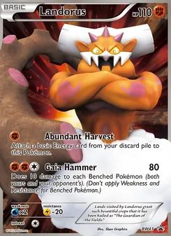 Landorus — BW Black Star Promos #BW43, 2011. Illustrated by 5ban Graphics.