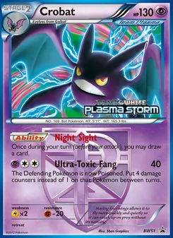 Crobat — BW Black Star Promos #BW51, 2011. Illustrated by 5ban Graphics.