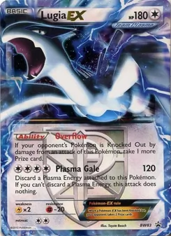 Lugia-EX — BW Black Star Promos #BW83, 2011. Illustrated by Toyste Beach.