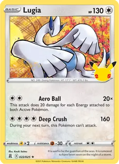 Lugia — Celebrations #22, 2021. Illustrated by Kouki Saitou.