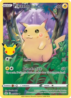 Pikachu — Celebrations #5, 2021. Illustrated by Mitsuhiro Arita.