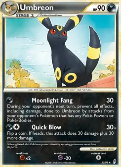 Umbreon — Call of Legends #22, 2011. Illustrated by Mitsuhiro Arita.