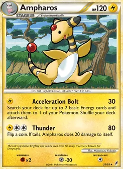 Ampharos — Call of Legends #23, 2011. Illustrated by Masakazu Fukuda.