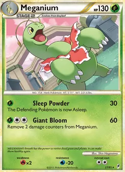 Meganium — Call of Legends #27, 2011. Illustrated by Shin Nagasawa.