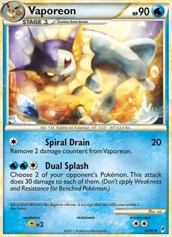 Vaporeon — Call of Legends #52, 2011. Illustrated by sui.