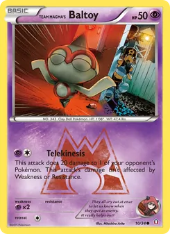 Team Magma's Baltoy — Double Crisis #10, 2015. Illustrated by Mitsuhiro Arita.