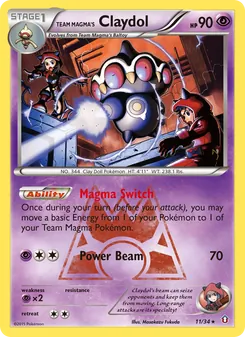 Team Magma's Claydol — Double Crisis #11, 2015. Illustrated by Masakazu Fukuda.