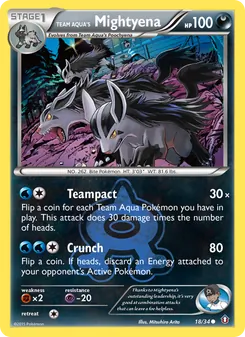 Team Aqua's Mightyena — Double Crisis #18, 2015. Illustrated by Mitsuhiro Arita.