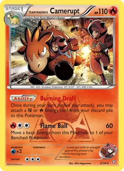 Team Magma's Camerupt — Double Crisis #2, 2015. Illustrated by Shin Nagasawa.