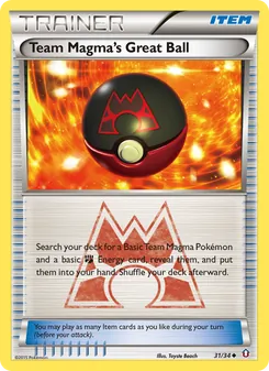 Team Magma's Great Ball — Double Crisis #31, 2015. Illustrated by Toyste Beach.
