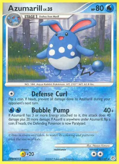 Azumarill — Diamond & Pearl #18, 2007. Illustrated by Naoyo Kimura.