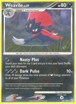 Weavile — Diamond & Pearl #40, 2007. Illustrated by Naoyo Kimura.