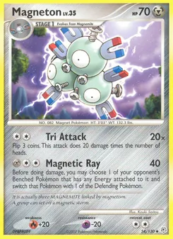 Magneton — Diamond & Pearl #54, 2007. Illustrated by Kouki Saitou.