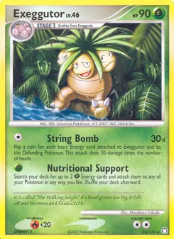 Exeggutor — Mysterious Treasures #24, 2007. Illustrated by Masakazu Fukuda.