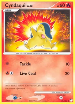 Cyndaquil — Mysterious Treasures #79, 2007. Illustrated by Masakazu Fukuda.