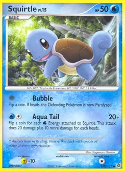 Squirtle — Secret Wonders #112, 2007. Illustrated by Kagemaru Himeno.