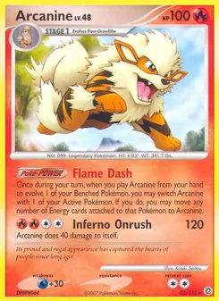 Arcanine — Secret Wonders #22, 2007. Illustrated by Kouki Saitou.