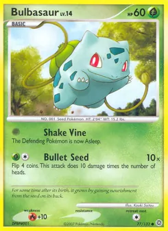 Bulbasaur — Secret Wonders #77, 2007. Illustrated by Kouki Saitou.