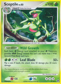 Sceptile — Great Encounters #8, 2008. Illustrated by Masakazu Fukuda.