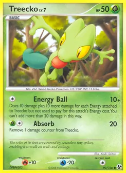 Treecko — Great Encounters #90, 2008. Illustrated by Kouki Saitou.