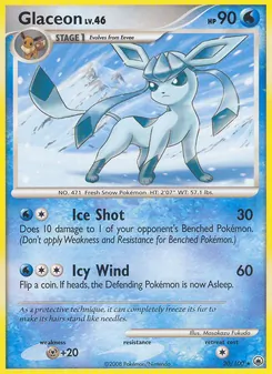 Glaceon — Majestic Dawn #20, 2008. Illustrated by Masakazu Fukuda.