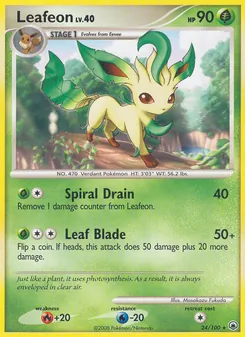 Leafeon — Majestic Dawn #24, 2008. Illustrated by Masakazu Fukuda.